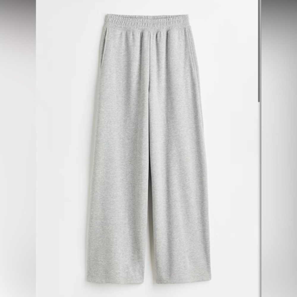 Gray Wide-Leg Lounge Pants